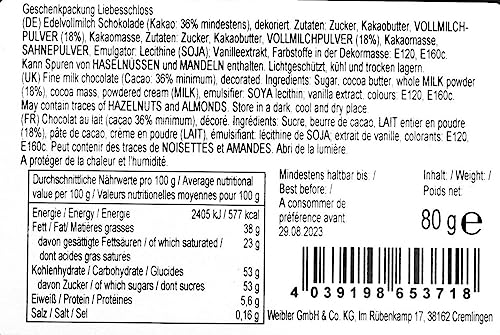  **Schokoladen Schloss Liebesschloss 80g für Liebesscene und Geschenke**
| **Schokoladen Schloss Liebesschloss 80g als r